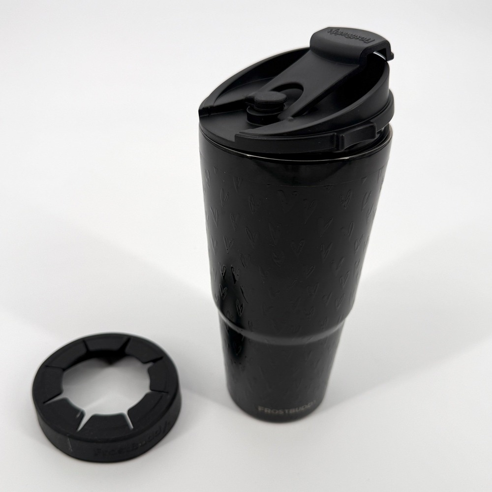 FrostBuddy Universal Buddy 2.0 Insulated Tumbler Black Embossed Hearts Cup Lid‎